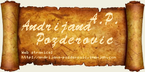 Andrijana Pozderović vizit kartica